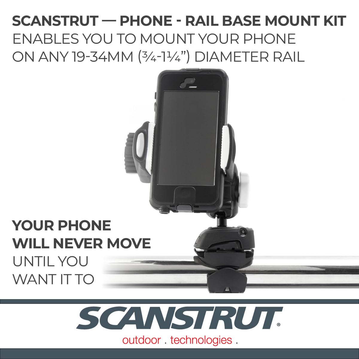 ROKK Mini Scanstrut RLS-509-402 for Phone with Rail Base