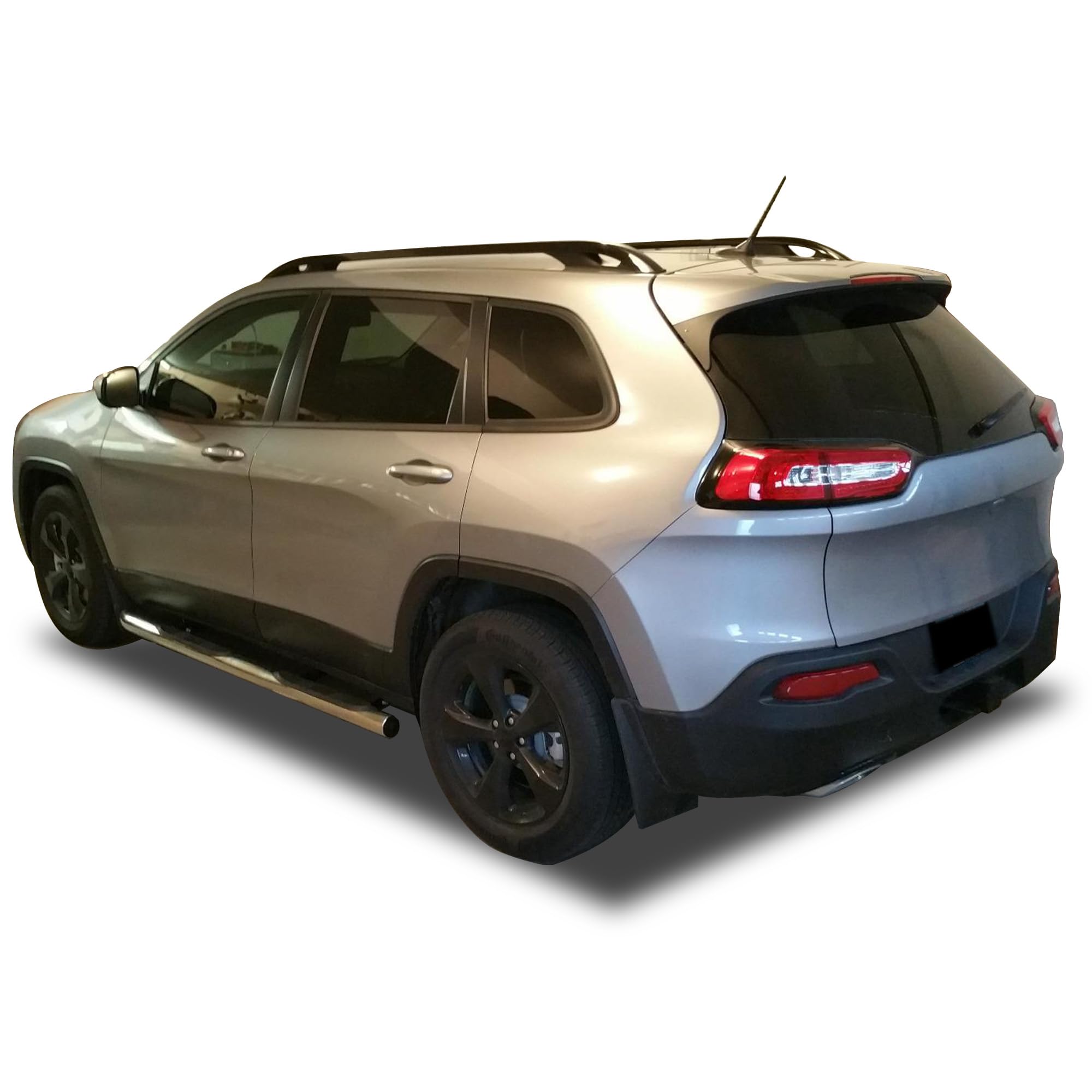 3in Black Horse Side Steps Stainless Steel Compatible with 2014-2023 Jeep Cherokee (Excludes Cherokee Trailhawk Ed)-9JPCESS
