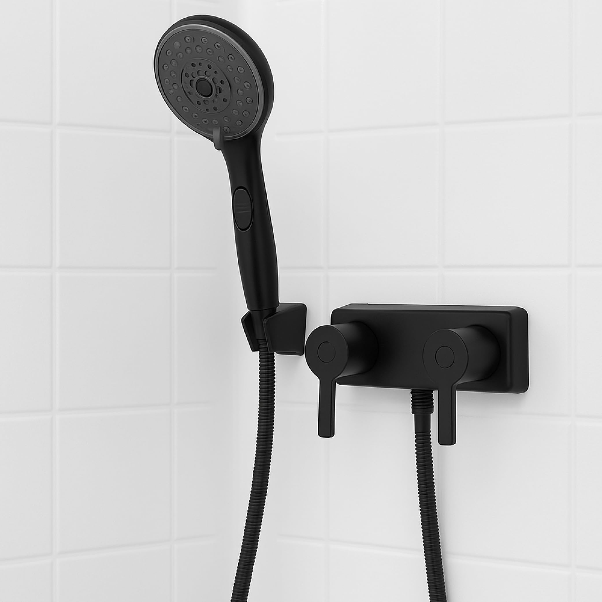 Dura Faucet Modern RV Shower Faucet Valve Diverter (DF-SA100M-MB) – Matte Black, Dual Lever Handles, 4-Inch Center, Lightweight Construction, Lead-Free, Easy 2-Hole Installation