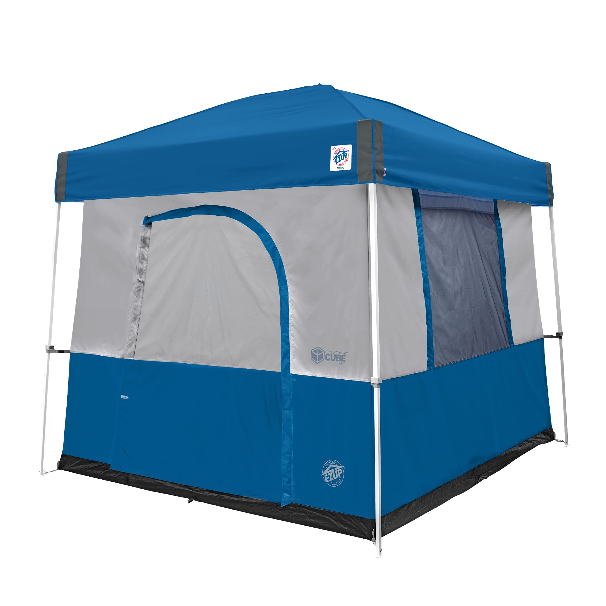 Camping Cube Sport E-Z UP, Converts 10' Angled Leg Canopy into Camping Tent, Royal Blue (Canopy/SHELTER/Poles NOT Included)