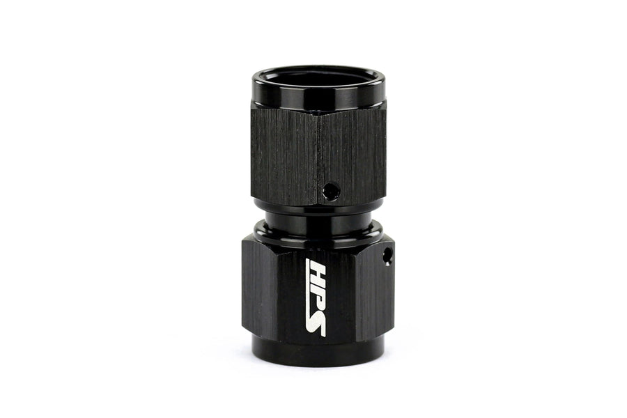AN9001-12 HPS Female to Female Swivel Coupling Adapter Fitting, Aluminum, Size: AN-12, Angle: Straight, Black