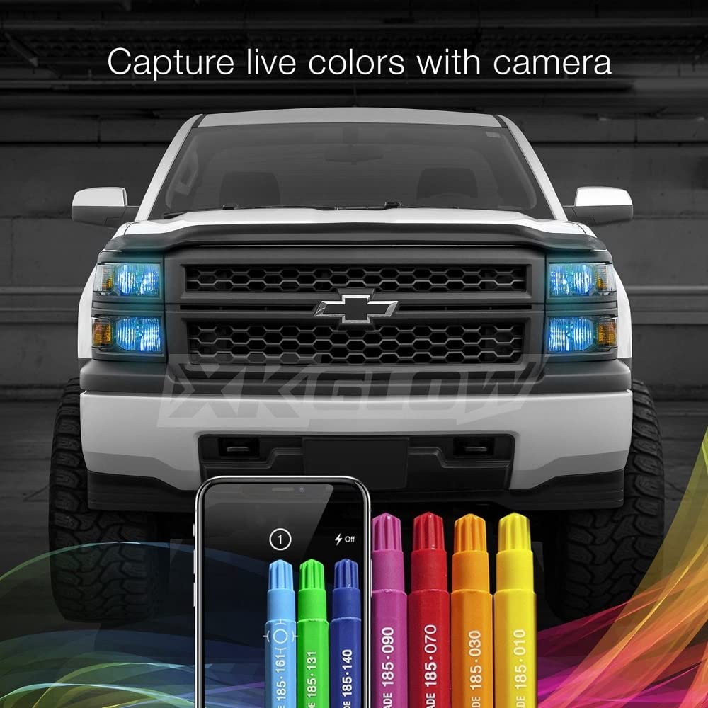 2in1 LED Fog light Bulb Kit - XKchrome Smartphone App-enabled Bluetooth RGB Devil Eye + H4 / 9003 HB2