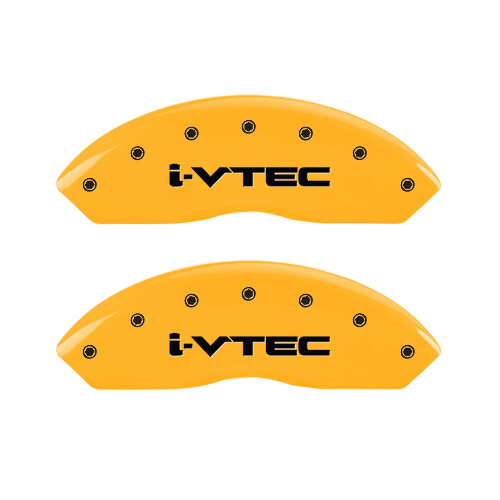 Caliper Covers MGP 39018SIVTYL Yellow (Set of 4, Engraved Front and Rear: i-Vtec, Yellow powder coat finish, black characters)