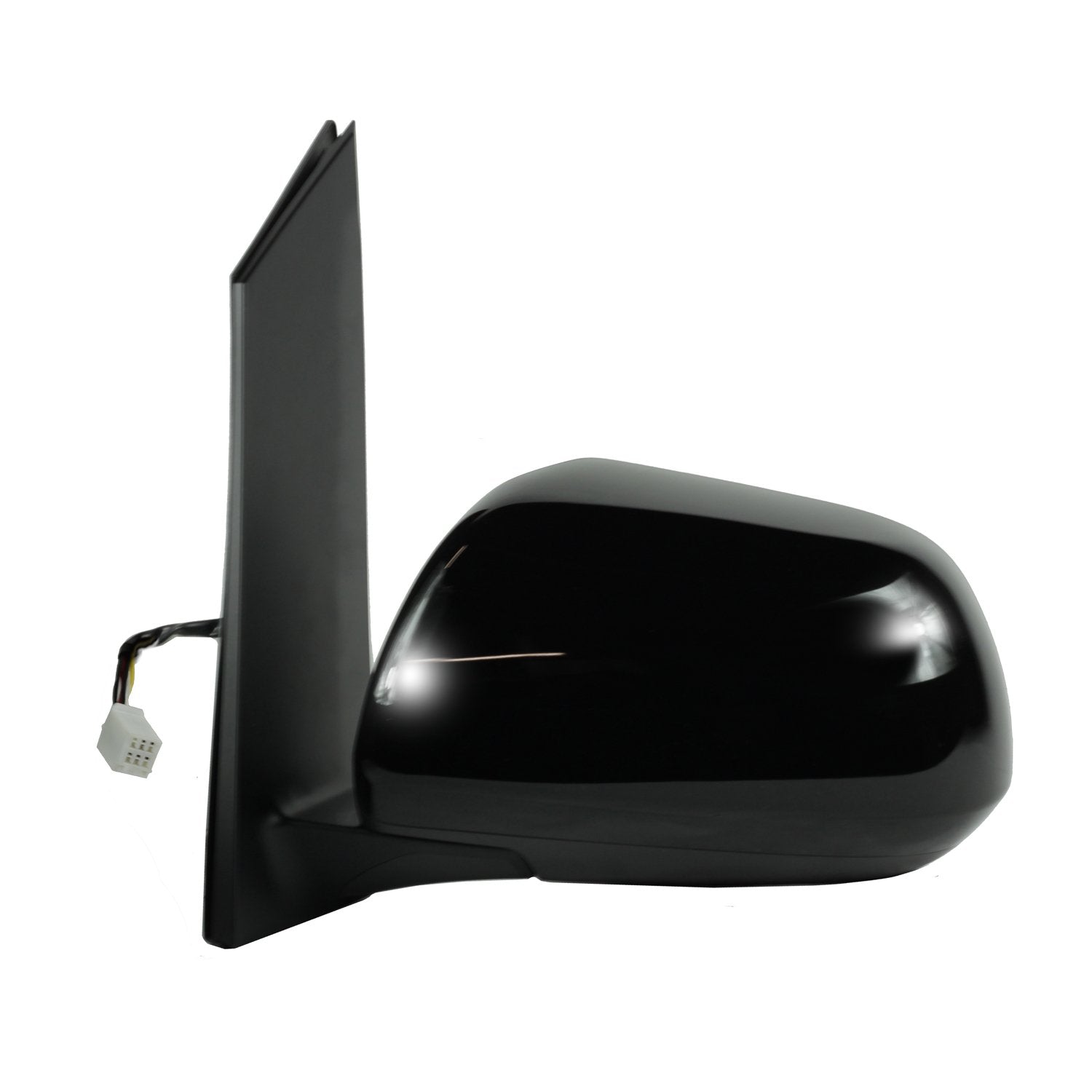 Mirror Driver Side for Toyota Sienna, Textured Black, w/spot Mirror, Foldaway, w/o Memory, w/o Blind spot Detection System, Heated Power