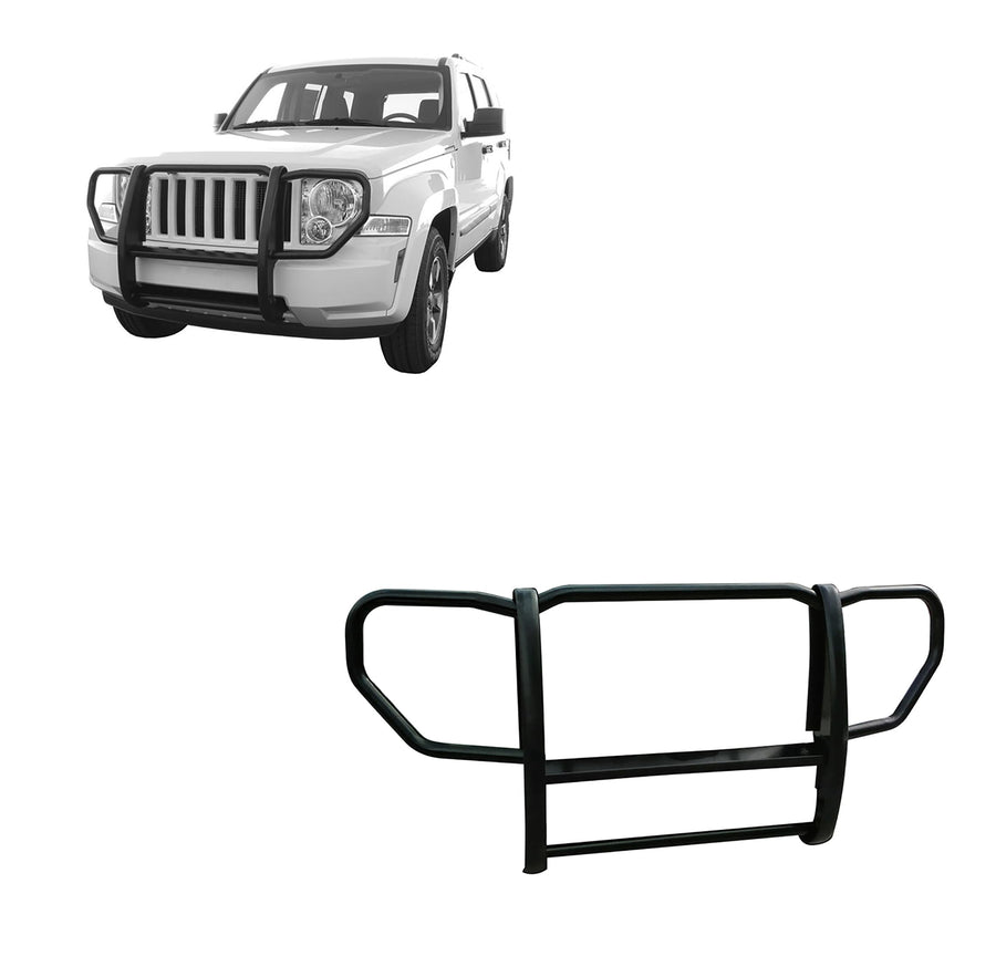 Bumper Guard Black Horse Grille brush 1-Piece Black Compatible with 2008-2012 Jeep Liberty-17A086400A