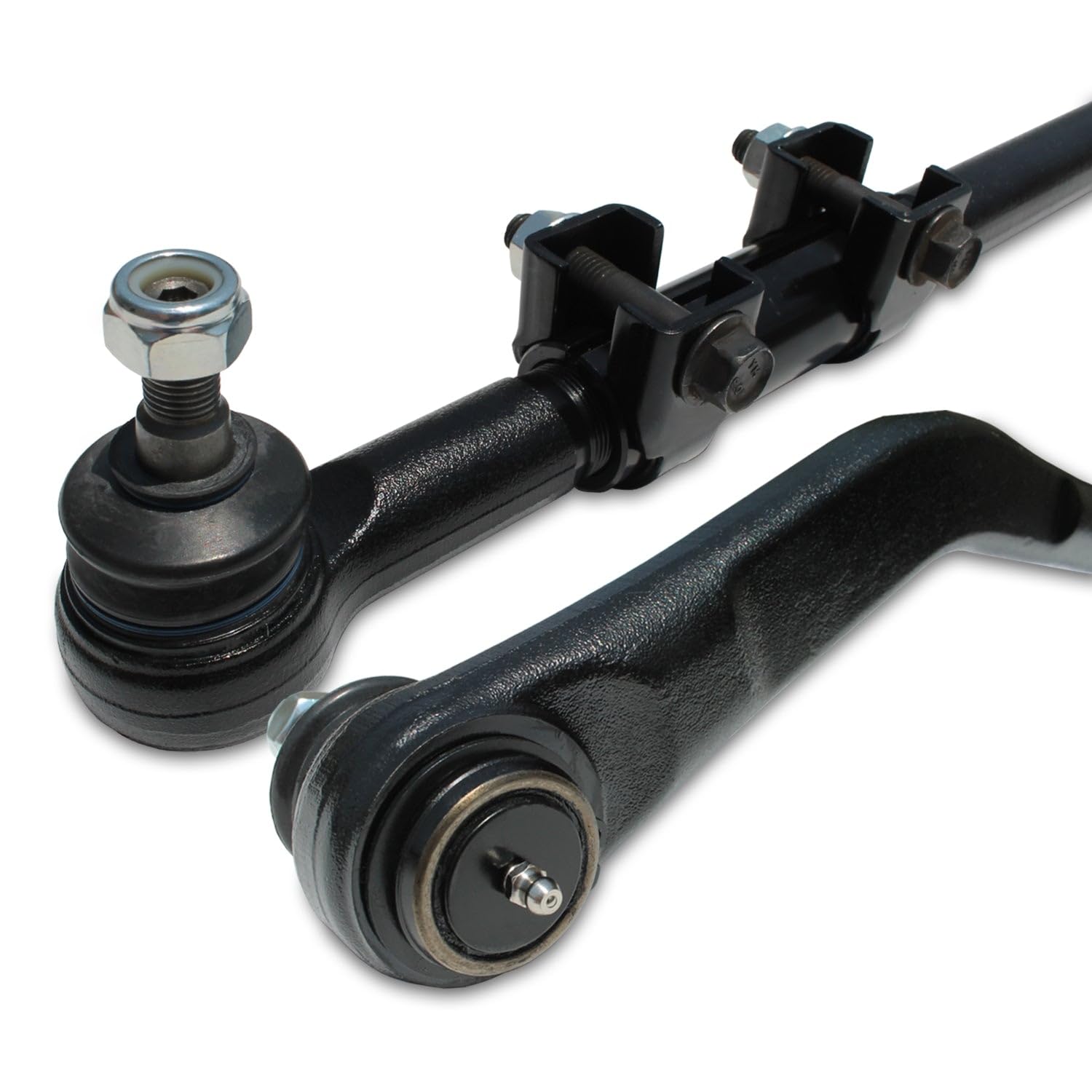 Suspension Tie Rod and Drag Link RSO with Steering Stabilizer Relocation Bracket Adjustable Heavy Duty Kit 0-3 inch Lift Compatible with 07-18 Wrangler JK/JKU