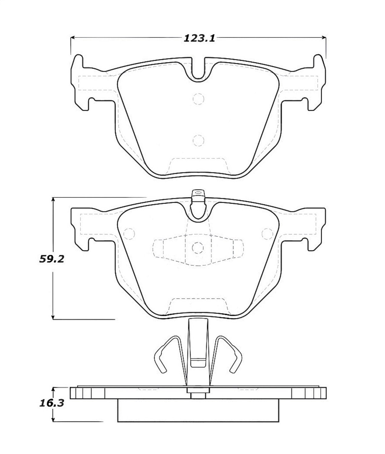 Rear StopTech 308.11700 Brake Pads with Shims and Hardware
