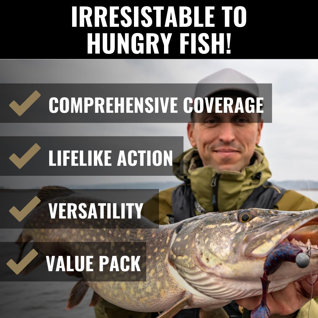 Deep Diving LUNKERHUNT Crankbaits – 4-Pack | Premium Hard Bait Fishing Lures for Bass, Walleye & Saltwater | Ideal for Deep Water Action