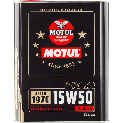 15W50 Motul Classic 2100 Engine Motor Oil Semi-Synthetic 2-liter 104512