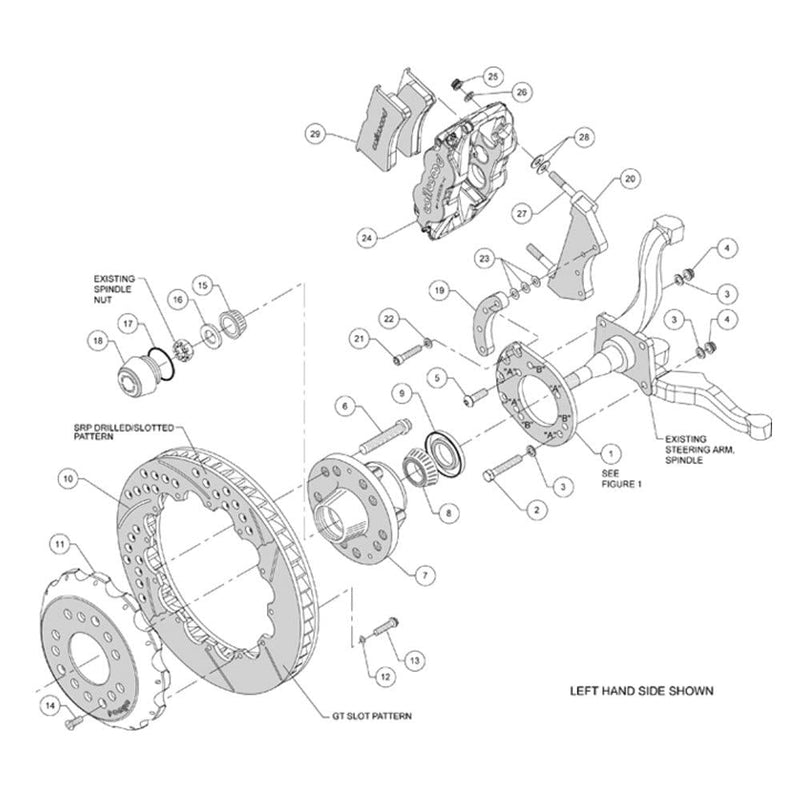 12.88" FNSL6R Hub Kit, Red Front