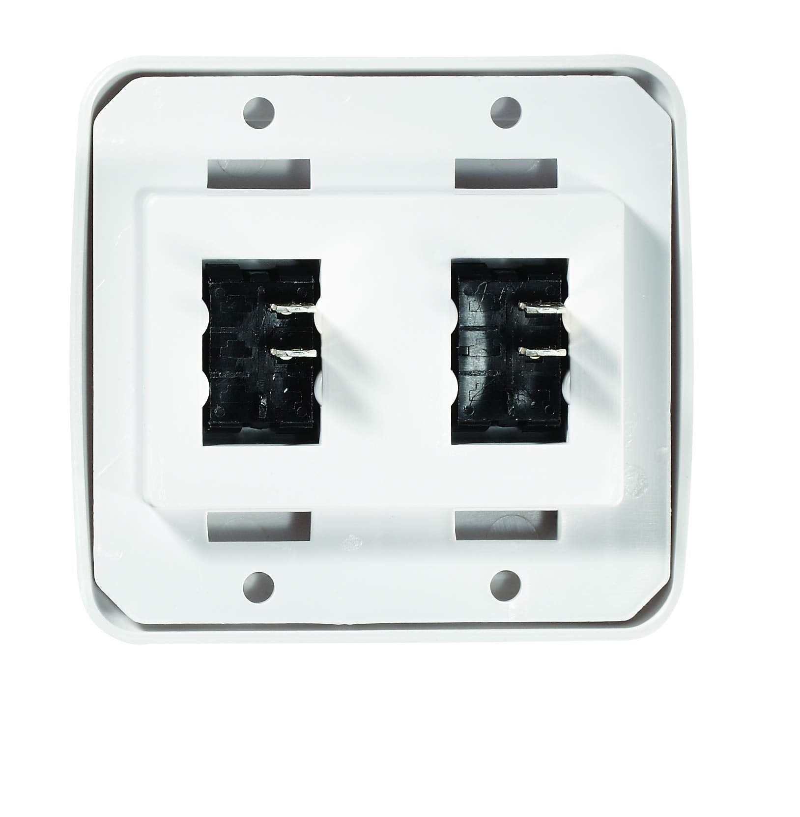 Contoured Wall Switch RV Designer S533, Includes Base and Bezel, On / Off, Double, White, DC Electrical