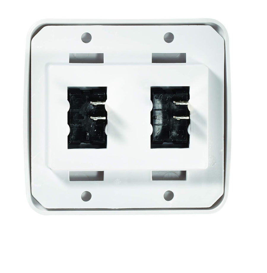 Contoured Wall Switch RV Designer S533, Includes Base and Bezel, On / Off, Double, White, DC Electrical