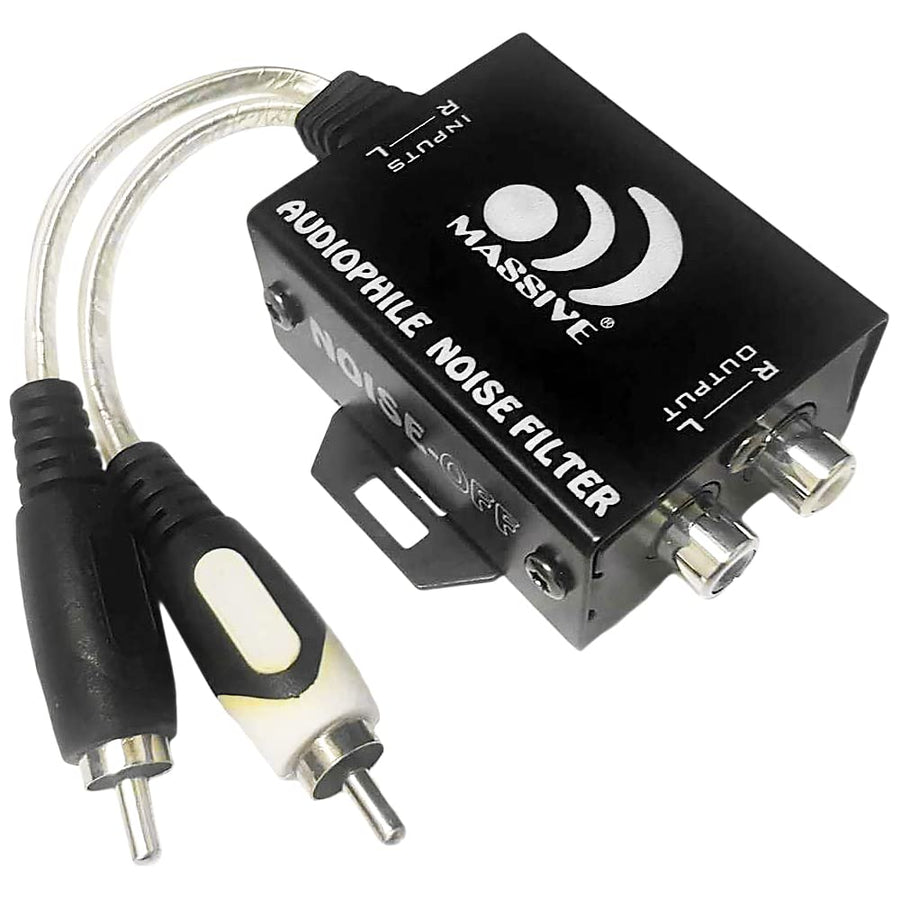 Inline RCA Noise Filter Massive Audio Noise Off | Eliminates Ground Loop & Alternator Whine, Car Audio RCA Line Isolator for Amplifiers, Stereos & Subwoofers