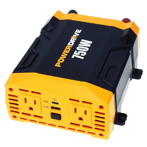 PowerDrive 750 Watt PWD750 Power Inverter -12v DC to 110v AC Car Converter with 2 USB Ports and 2 AC Outlets