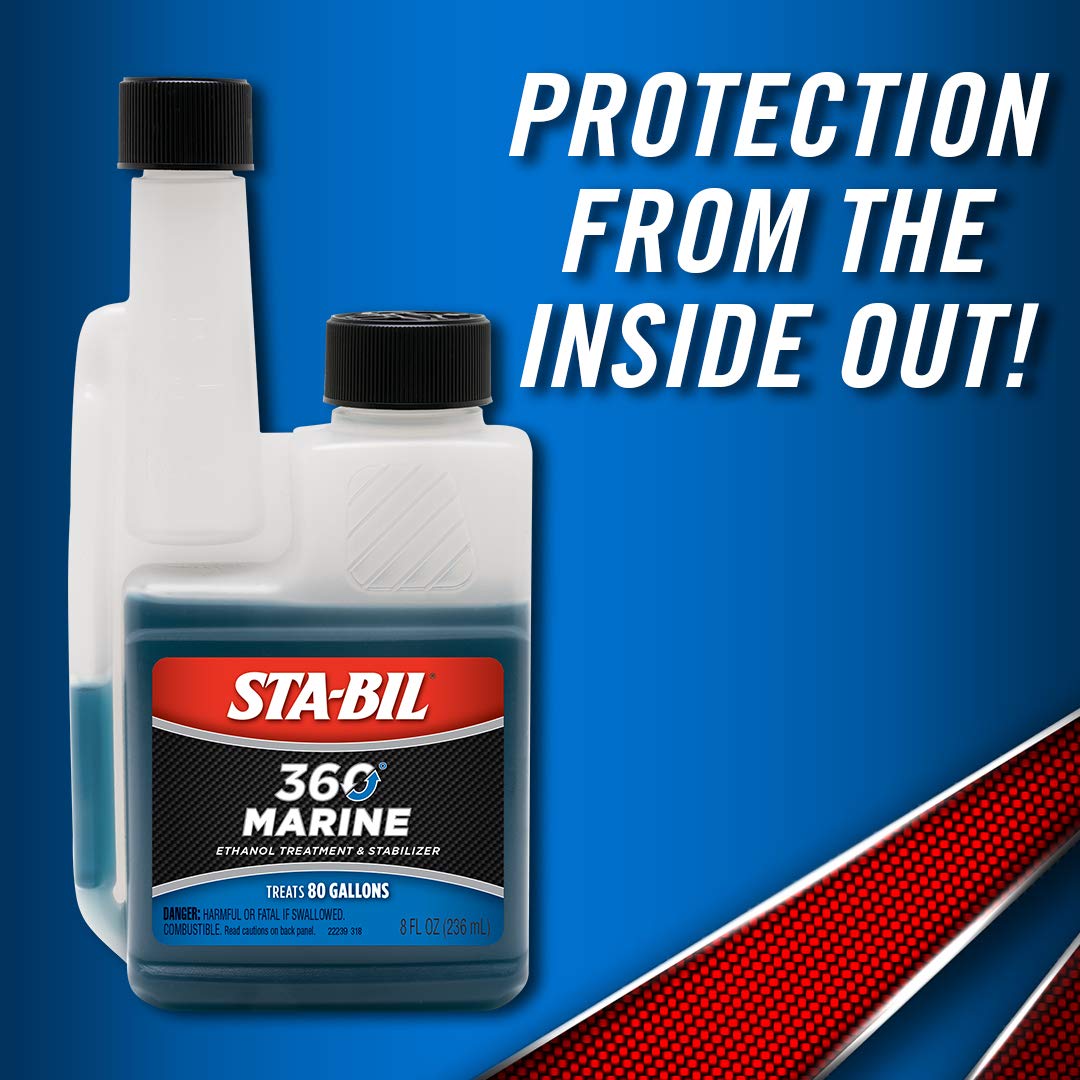 STA-BIL 360 Ethanol Treatment Marine and Fuel Stabilizer - Prevents Corrosion - Helps Clean Fuel System For Improved In-Season Performance - Treats Up To 80 Gallons, 8 fl. oz. (22260)