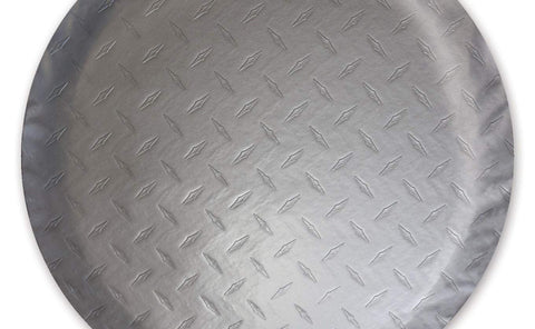 Silver Diamond Plated ADCO 9758 Steel Vinyl Spare Tire Cover L, (Fits 25 1/2" Diameter Wheel)
