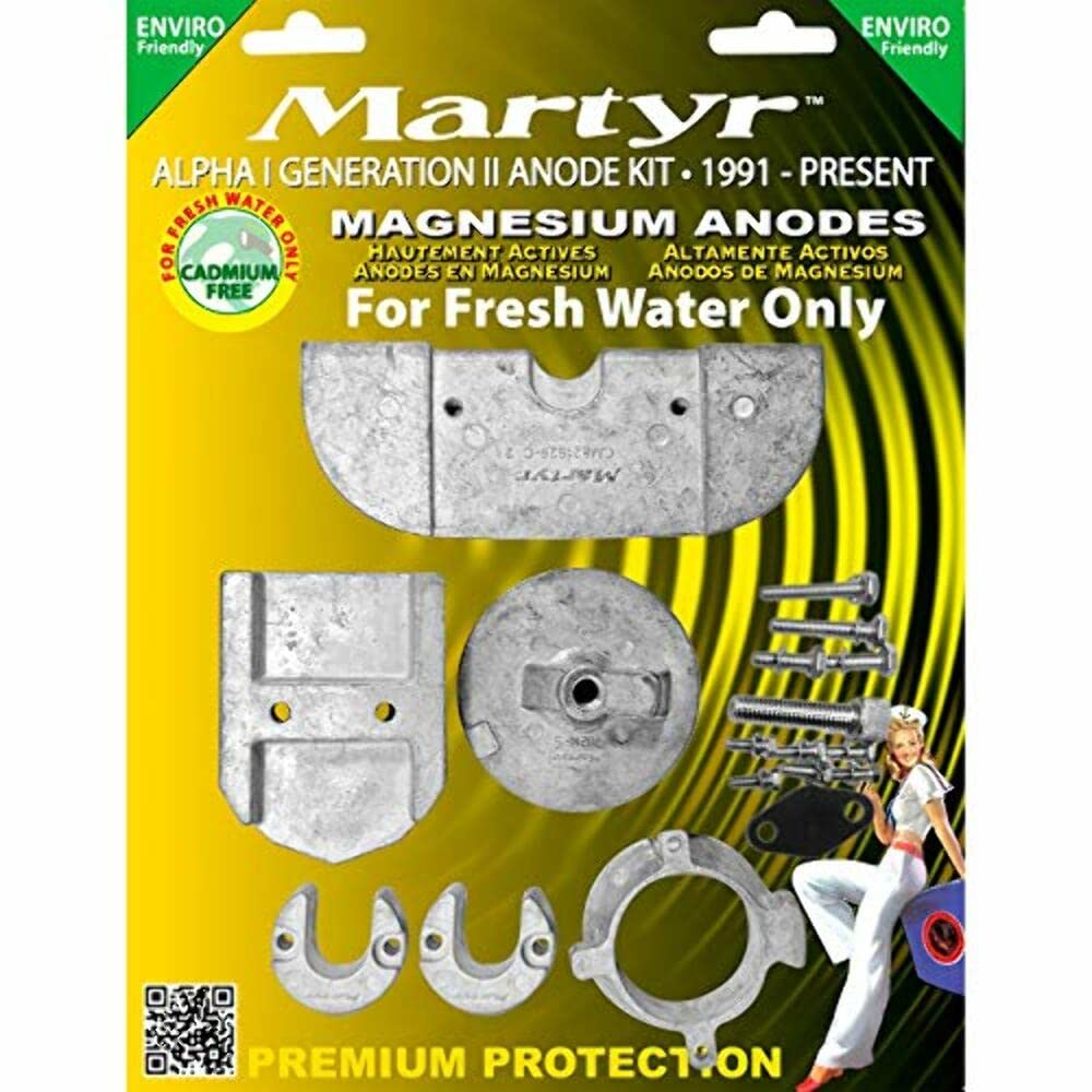 Martyer Anodes Canada Metals Mercury Alpha 1 Gen II Anode Kit, Magnesium (Fresh Water only)