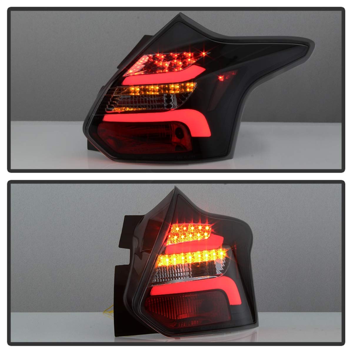 Ford Focus 12-14 Spyder 5085146 5Dr Only (Do not Fit 4Dr Sedan) LED Tail Lights - Black Smoke