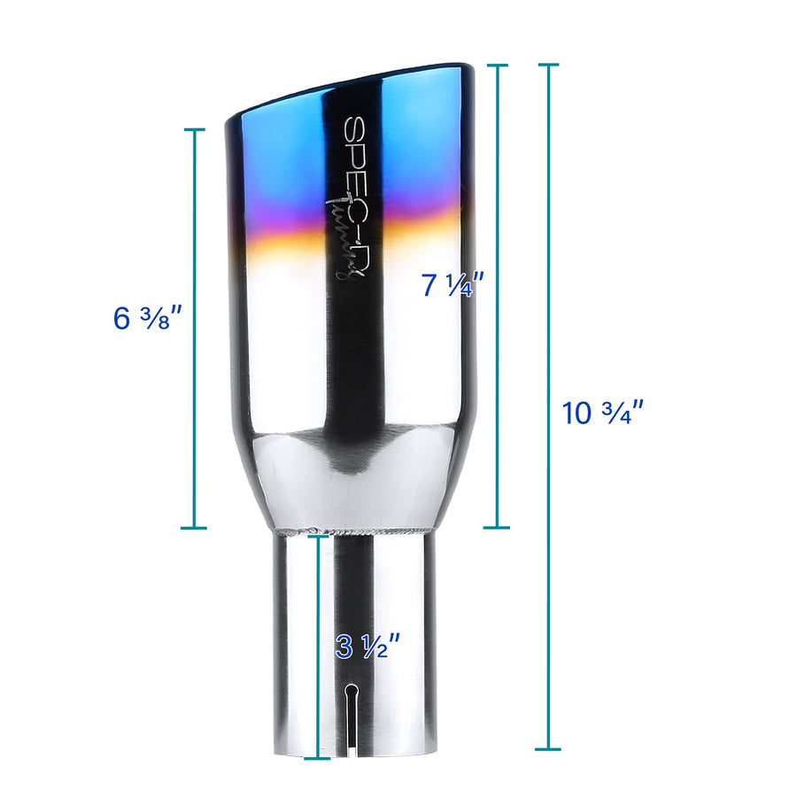 3.875" Slant Titanium Burnt Stainless Steel Exhaust Muffler Tip SPEC-D TUNING 2.5" Inlet