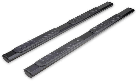 TrailFX AL4025B Nerf Bar, 4-1/2 Inch Hexagonal Straight, with Step Pads, Rocker Panel Mount, Powder Coated, Black, Aluminum, with Plastic End Caps/Bracket Covers, Fits 2024-2025 Ford Ranger