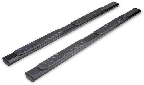TrailFX AL4025B Nerf Bar, 4-1/2 Inch Hexagonal Straight, with Step Pads, Rocker Panel Mount, Powder Coated, Black, Aluminum, with Plastic End Caps/Bracket Covers, Fits 2024-2025 Ford Ranger