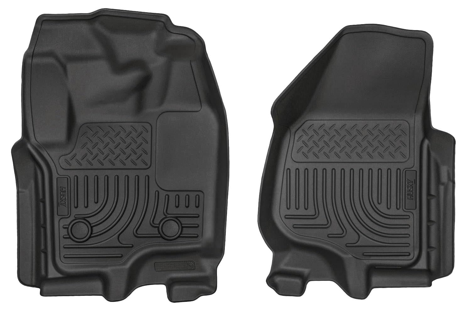 Weatherbeater Husky Liners Floor Mats | Fits 2012-2016 Ford F-250/F-350/F-450 SUPERCAB ONLY & Crew CAB ONLY | Front Row, 2-pc Black - 18701