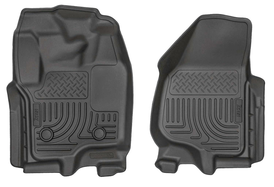 Weatherbeater Husky Liners Floor Mats | Fits 2012-2016 Ford F-250/F-350/F-450 SUPERCAB ONLY & Crew CAB ONLY | Front Row, 2-pc Black - 18701