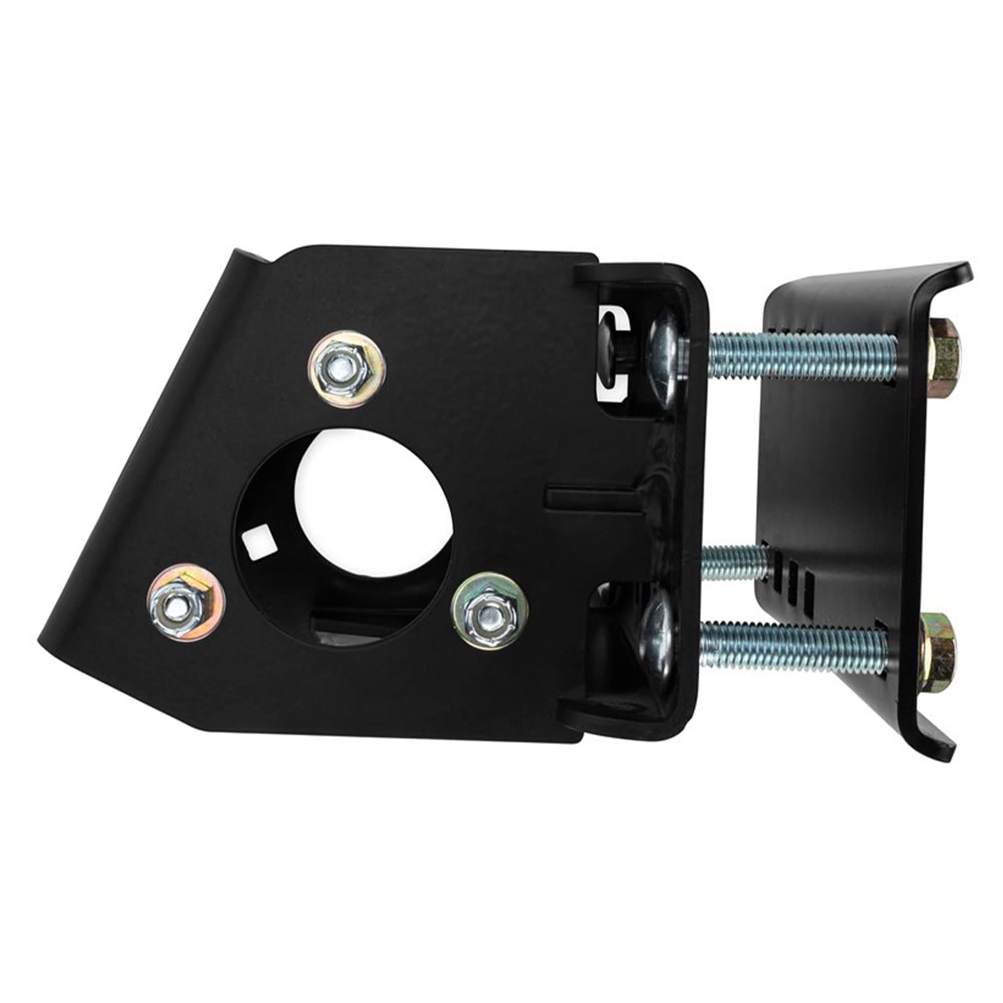 Camco Bolt-On Trailer Tongue Jack Relocation Kit | Allows for Easy Trailer Relocation | Provides Ample Tailgate Clearance Without Obstruction | for 3-Bolt & A-Frame Style Tongue Jacks (50015), Black