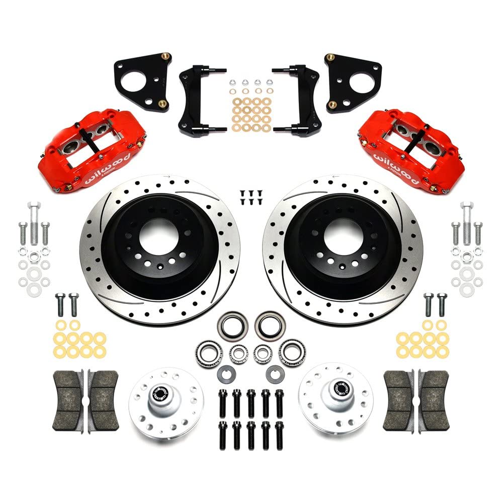 140-12282-DR WILWOOD FNSL6R Front Hub & 1PC Rtr Kit,12.88",Dril -Red 62-72 CDP B & E Body-Drum
