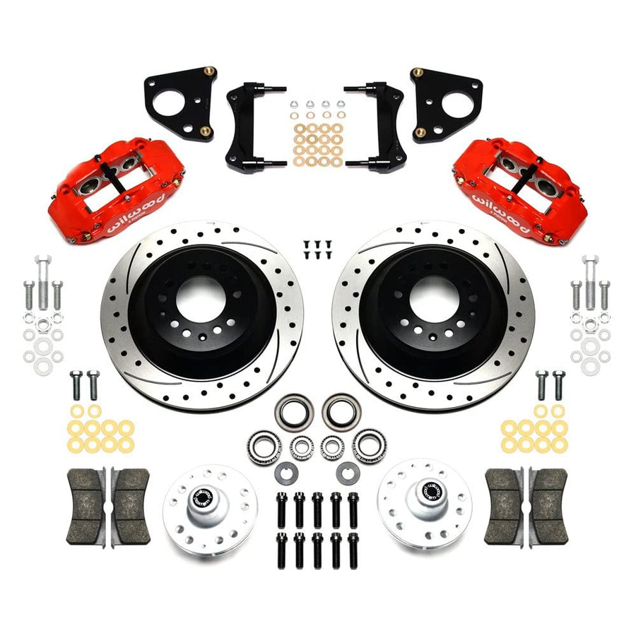 140-12282-DR WILWOOD FNSL6R Front Hub & 1PC Rtr Kit,12.88",Dril -Red 62-72 CDP B & E Body-Drum