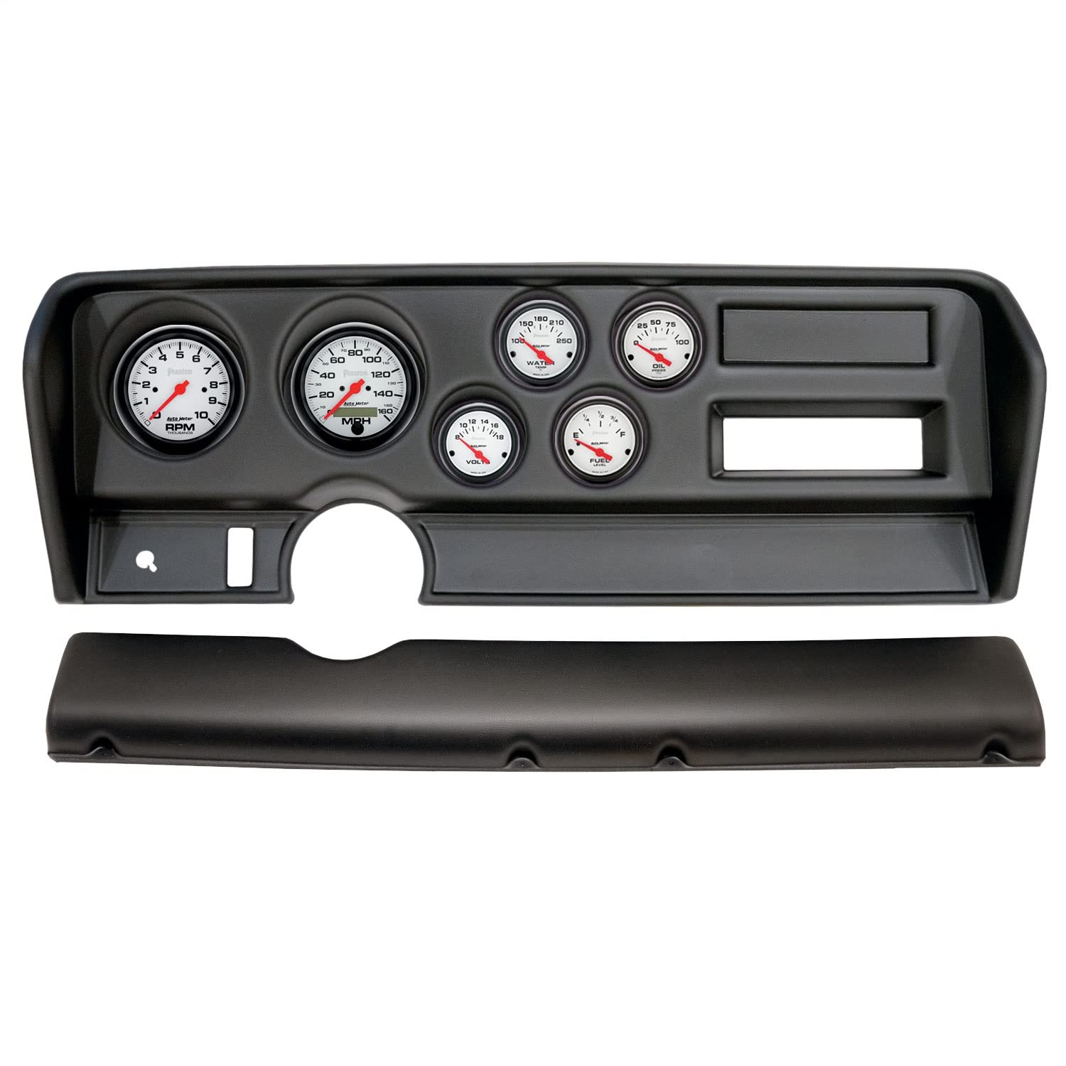 AutoMeter Dash Kit Direct Fit, (3 3/8" X2, 2 1/16" X4), Pontiac GTO No Ac 70-72, Phantom (2914-09)