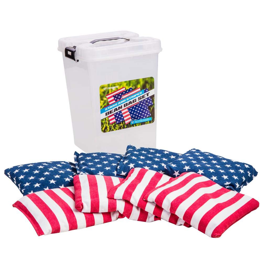 Patriotic Triumph 12-0028-2 Bean Bags with Tub Container, Pack of 8