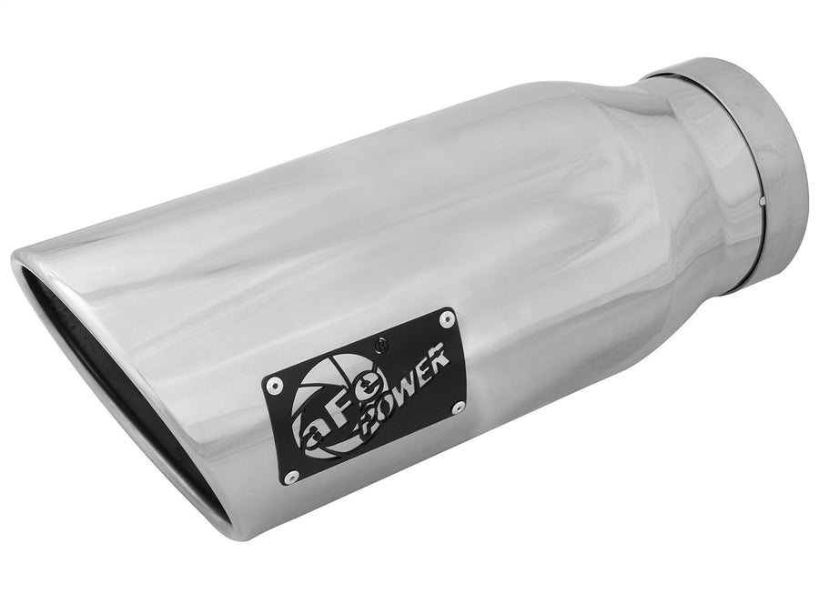 MACH Force-Xp Exhaust Tip AFE Filters 49T40602-P15 409 Stainless Steel Universal 4 in. In x 6 in. Out x 15 in. Long Right Side Polished Finish