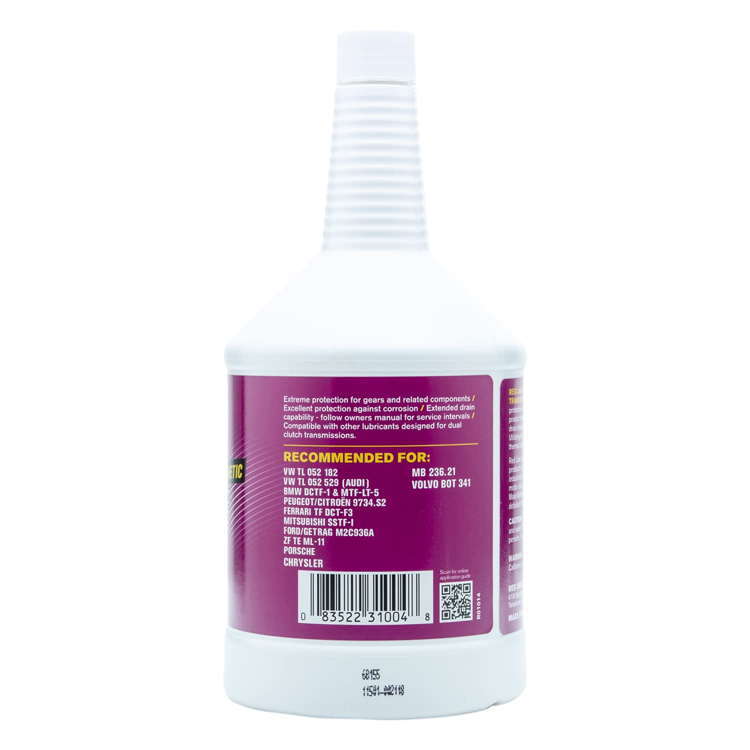 Full Synthetic Red Line High Performance Dual Clutch Transmission Fluid (DCTF) - 1 Quart
