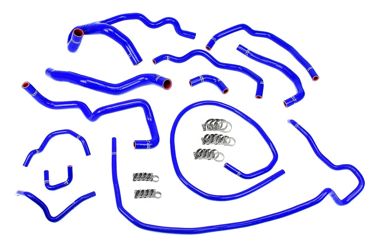 Silicone Radiator and Heater Hose Kit HPS 57-1512-BLUE Coolant