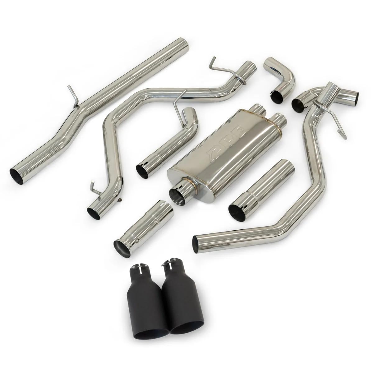 2009-2013 GM Cat-Back Exhaust Systems 1500 Polished Tubes Black Ceramic Coated Tips