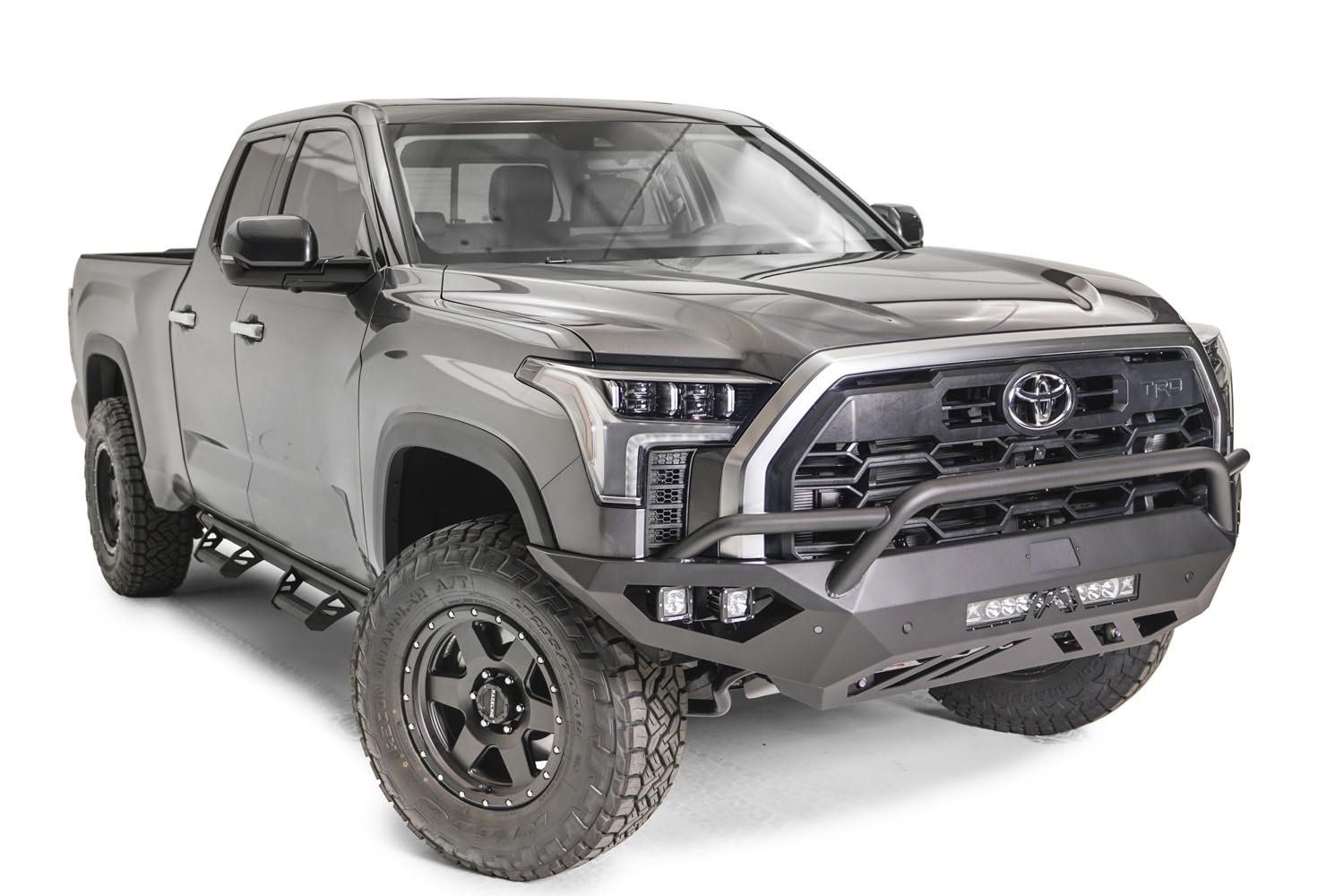 Vengeance Fab Fours Front Bumper fits 22-23 Toyota Tundra - 2 Stage Black Powder Coated - w/Pre-Runner Guard