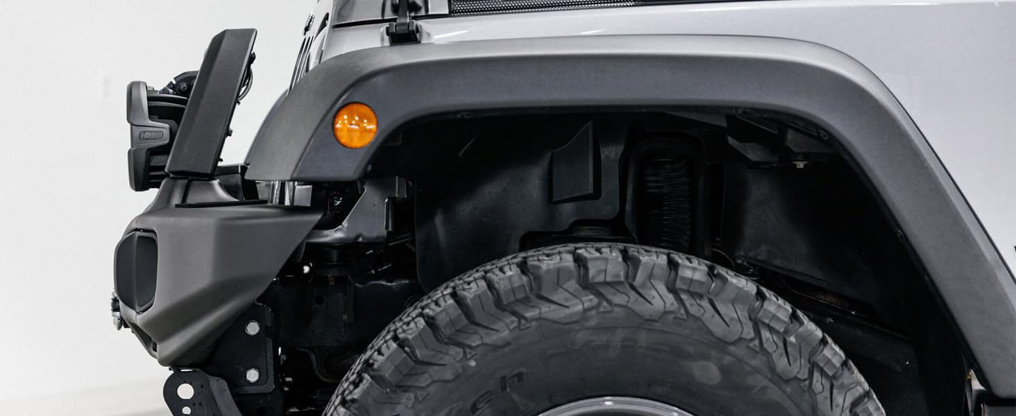 AEV Front Bumper EX (Standard Flare) for JK Wrangler 2007-2018 - High Clearance, Hot Stamped Boron Steel with Superior Winch Access and Visibility
