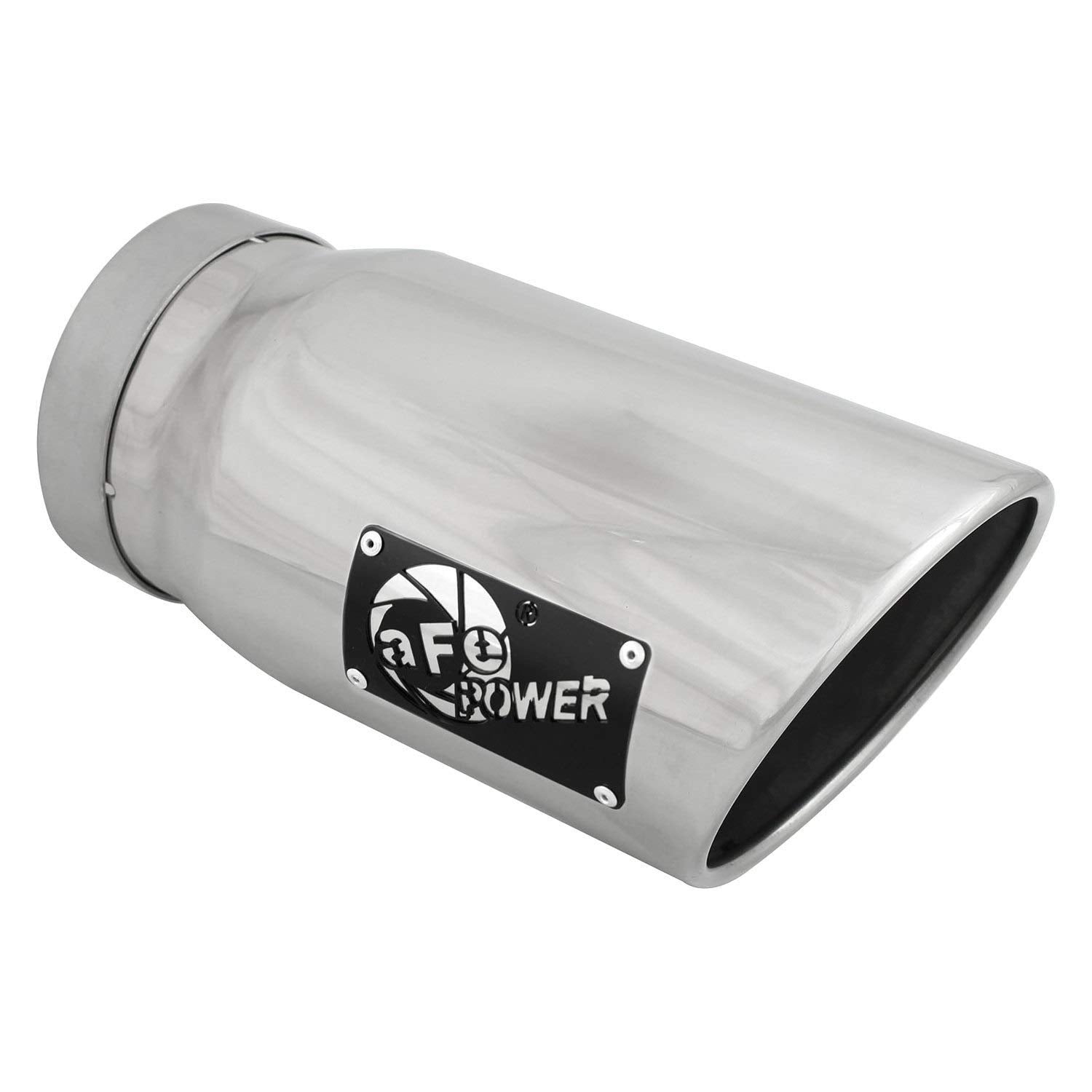 5" Inlet aFe Power 49T50601-P12 x 6" Outlet x 12" Length Polished Stainless Steel Bolt-On Diesel Exhaust Tip
