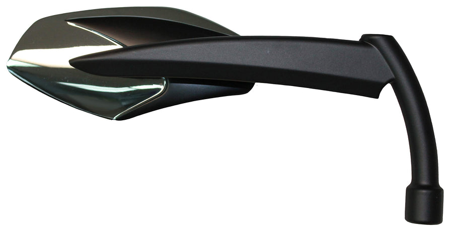 Chrome/Black CIPA 01904 Motorcycle Classic Knife Blade Style Mirror Kit