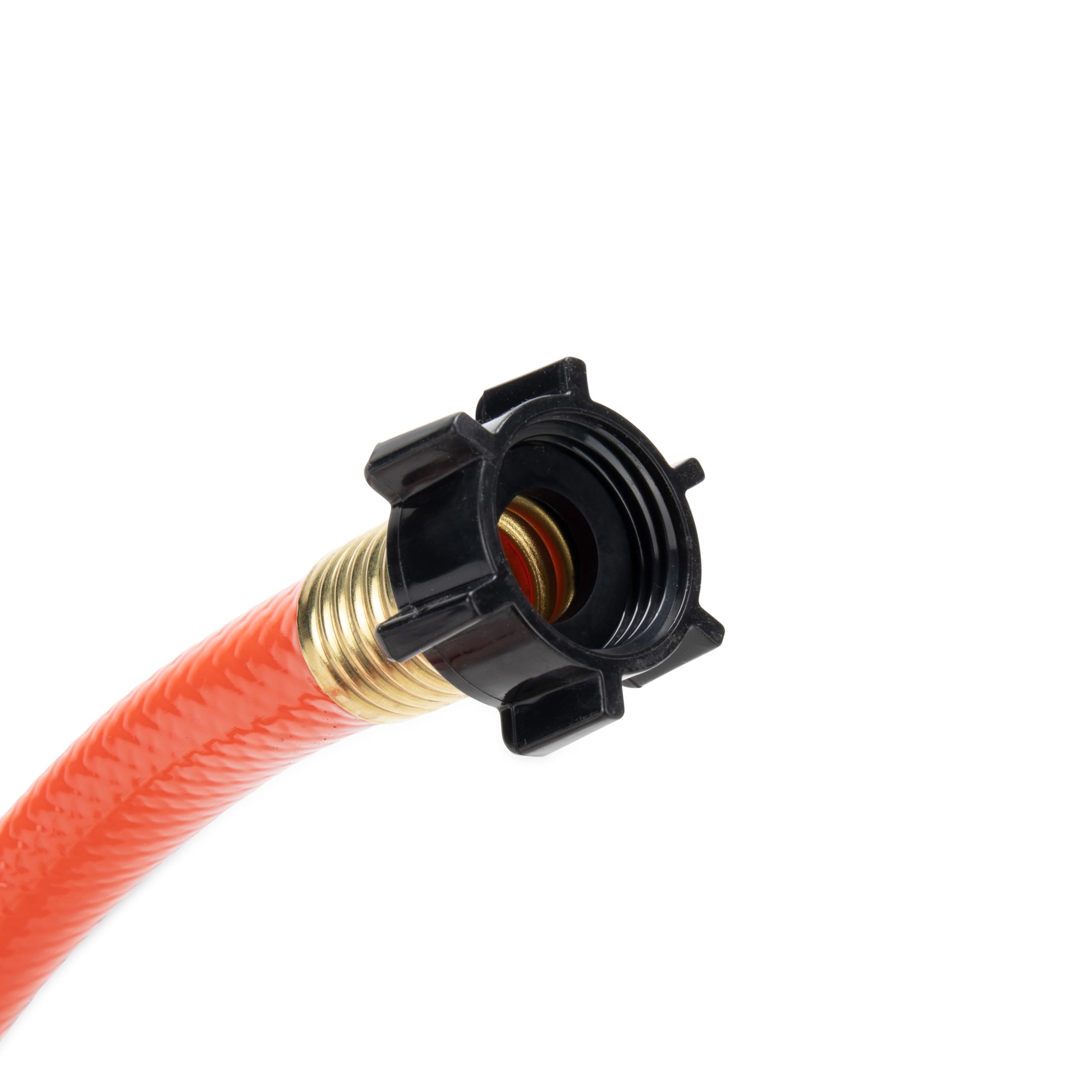 Camco 10-Ft RhinoFlex RV Clean-Out Gray/Black Water Hose with Rinser Cap | Features 4-Way Water Pressure Blaster & Water Shut-off Valve | Great for Cleaning Camper Black Water Tanks & More (22999)