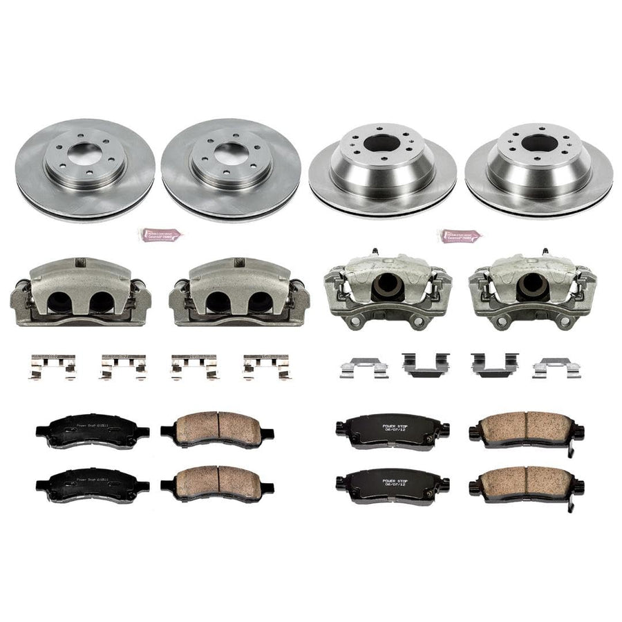 Power Stop KCOE1454 1-Click Autospecialty OE Replacement Brake Kit with Calipers For Chevrolet Trailblazer 2006-2009, Saab 9-7x 2008-2009 [Model Specific]