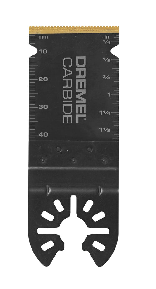 Dremel Carbide MM485 Flush Cut Oscillating Tool Blade, Perfect For Cutting Metal, Wood, and Plastic - Universal Quick-Fit Interface Fits Bosch, Makita, Milwaukee and Rockwell, Black