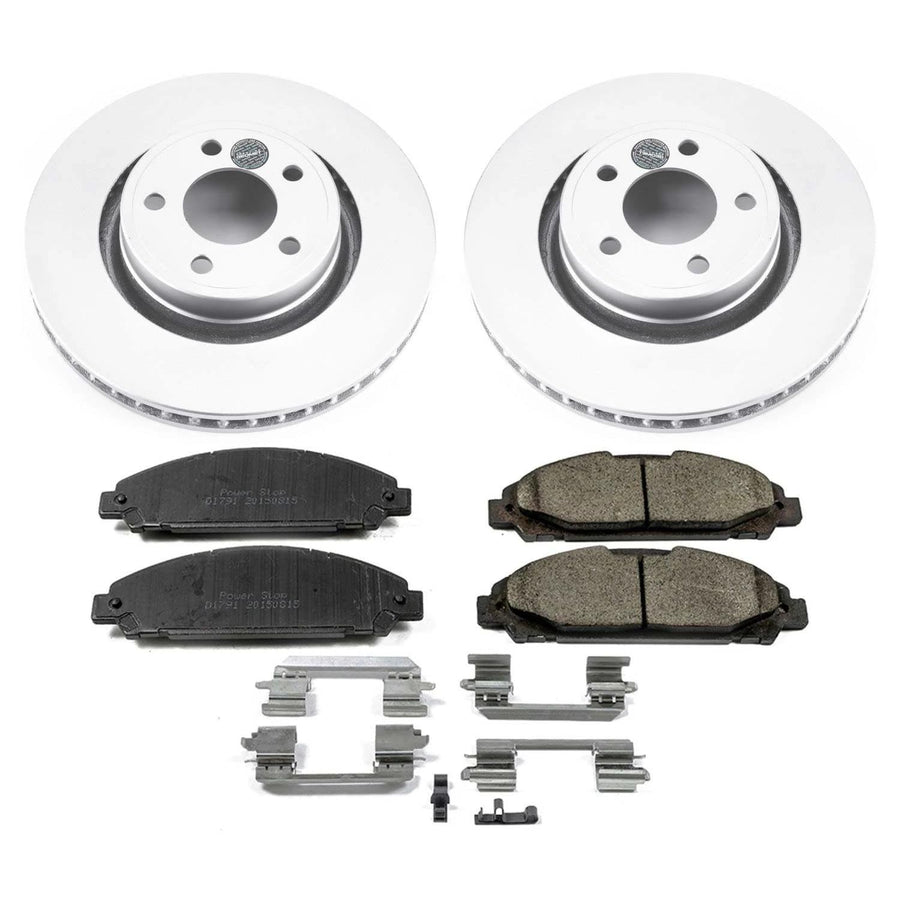 Power Stop Front Coated Brake Rotors and Z17 Ceramic Brake Pads Kit CRK6809 For Hyundai Genesis Coupe 2010-2016 [Vehicle Specific]