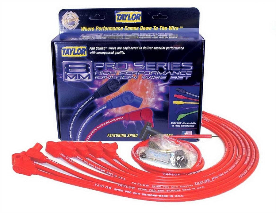 Spiro-Pro Taylor Cable 76229 Spiro-Wound Spark Plug Wire Set, Red