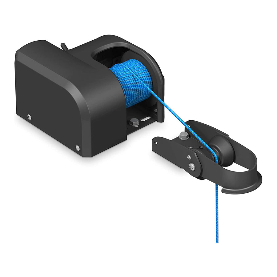 TRAC Outdoors Camco AnchorZone 20 Electric Anchor Winch | Features a High-Efficiency 12-Volt DC All-Steel Gear Motor & Includes 100-Ft of Pre-Wound Braided Rope | Max Anchor Capacity of 20lbs (69000)