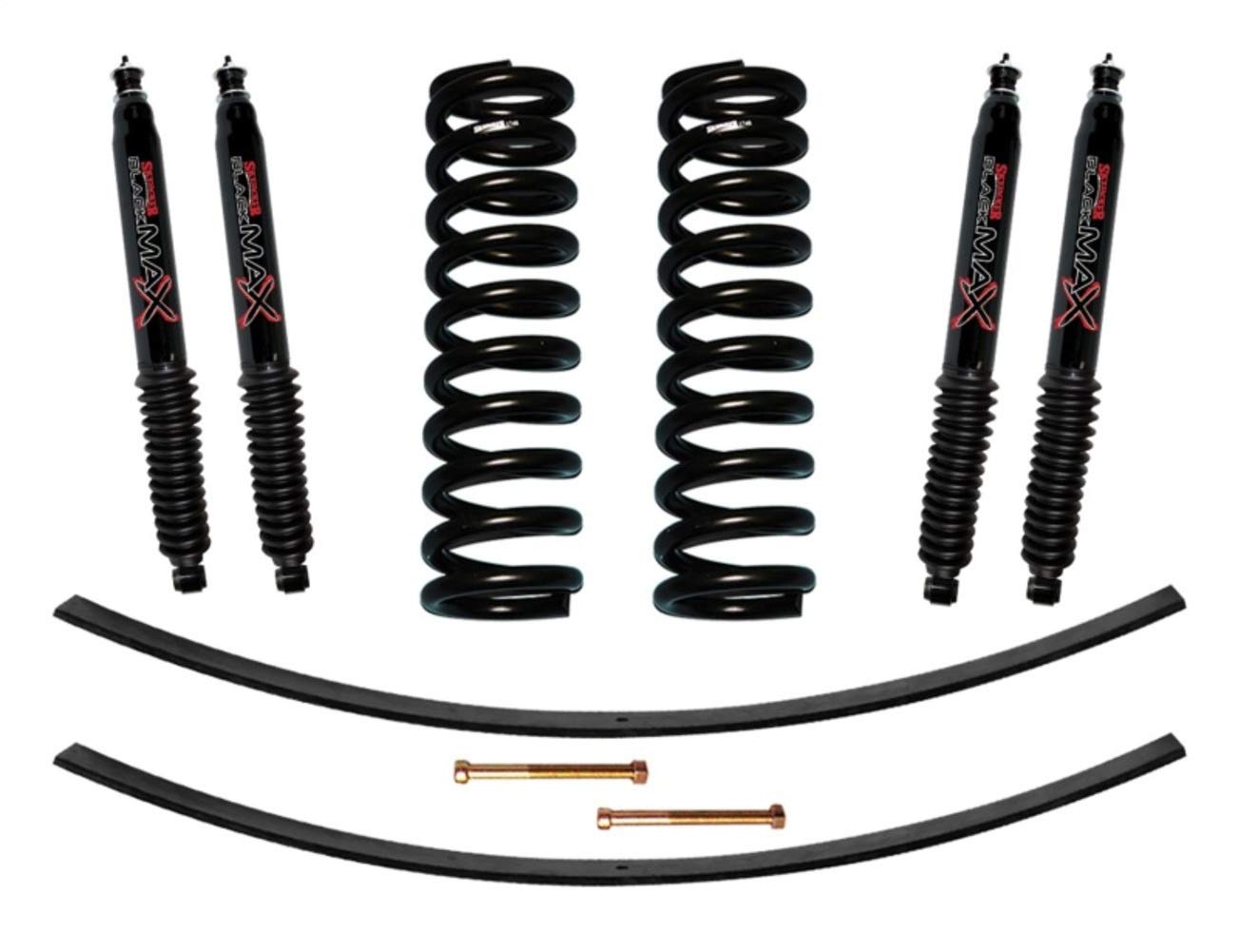 Skyjacker Suspension Lift Kit 174PK-B w/Shock Black MAX Shocks 4 in. Lift Incl. Front Coil Springs Rear Add-A-Leafs