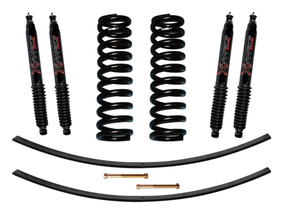Skyjacker Suspension Lift Kit 174PK-B w/Shock Black MAX Shocks 4 in. Lift Incl. Front Coil Springs Rear Add-A-Leafs