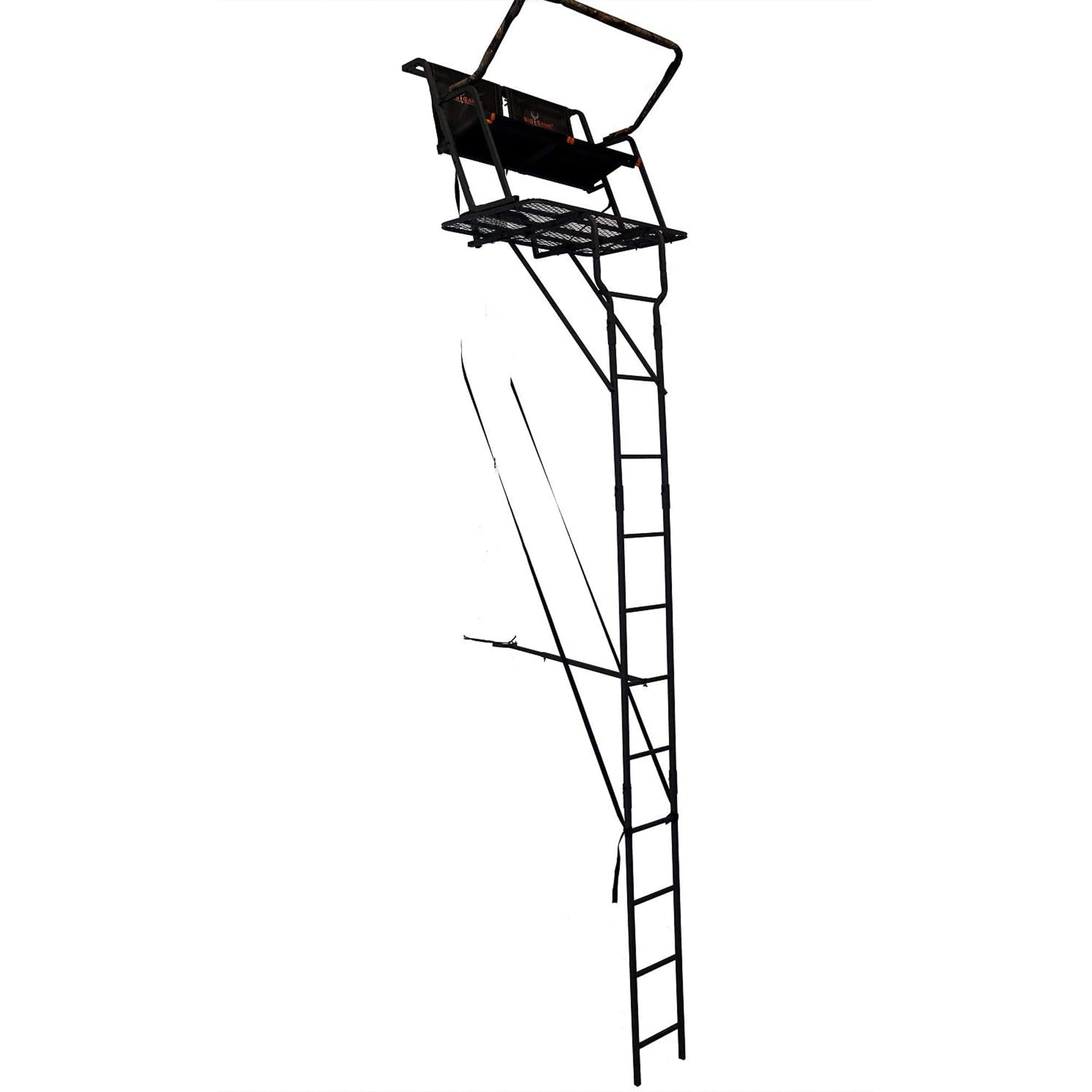2-Person BIG GAME Ladder Tree Stand for Hunting Deer, Spector XT, 17' Tall, Black - Adjustable Climbing Treestand with Platform and Safety Harness for Shooting