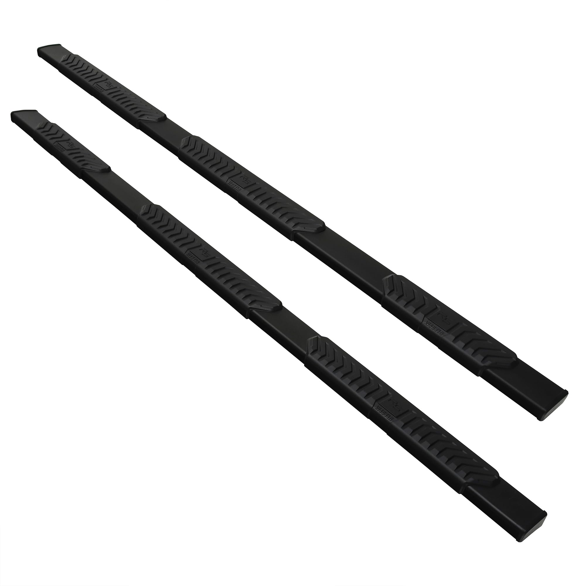 28-534725 Westin R5 Wheel to Wheel Modular Nerf Bars fits 2019-2024 Ram 1500 Crew Cab 6'5" Bed (Exc 2019-2023 1500 Classic) Black Pair